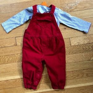Baby Girl Overall w/ Long sleeve Shirt